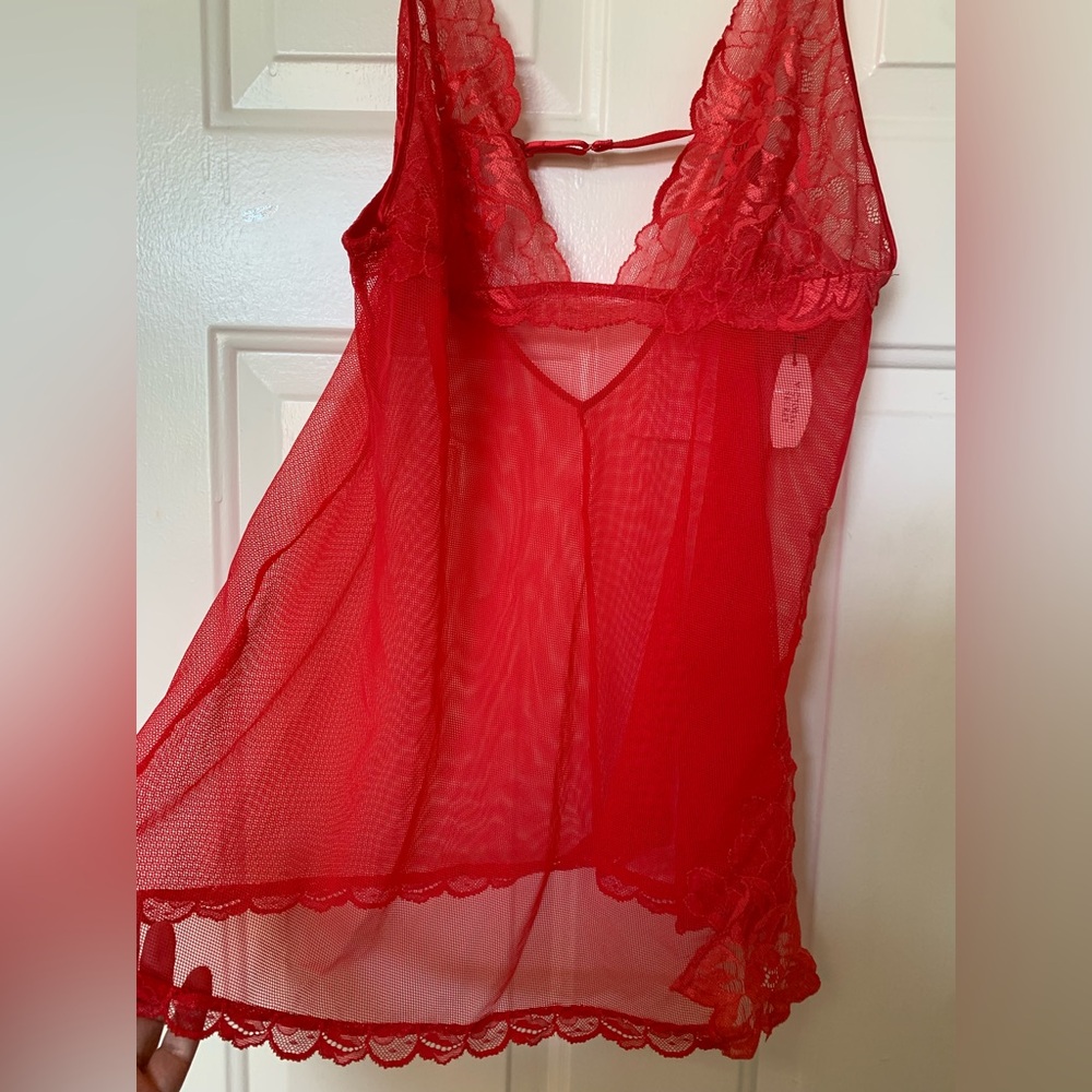 Victoria's Secret Red Sheer With Lace Lingerie NWT 🌴 - Picture 9 of 9